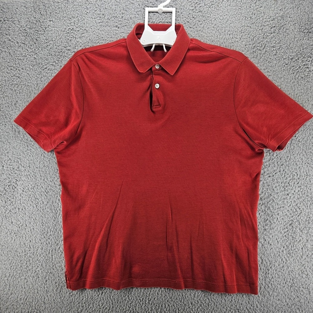 Murano Liquid Luxury Mens Red 100% Cotton Short Sleeve Polo Shirt Size M